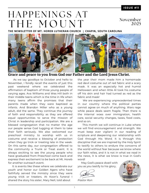 Cover of November Newsletter